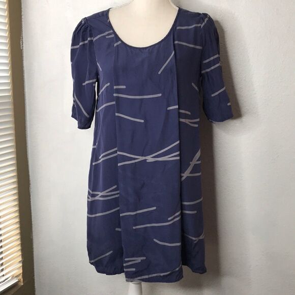 Anthropologie silk tunic with puffed sleeves - Picture 1 of 8